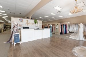 Lobby of Aurora Bridal Boutique in Melbourne, Florida